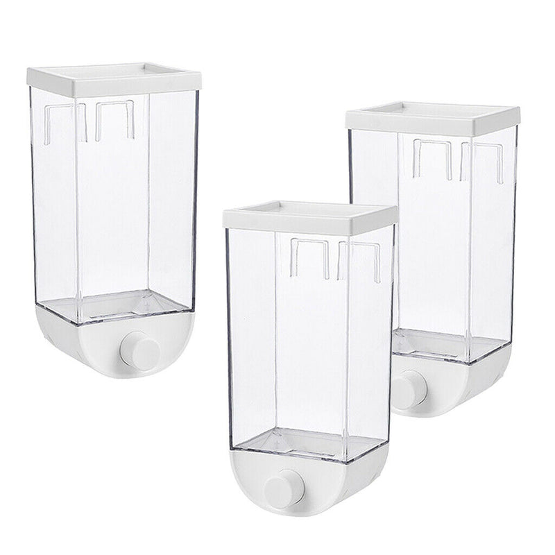 3pcs 1500ml Self-adhesive Dry Food Dispenser for Nuts Candies Jar Easy Press