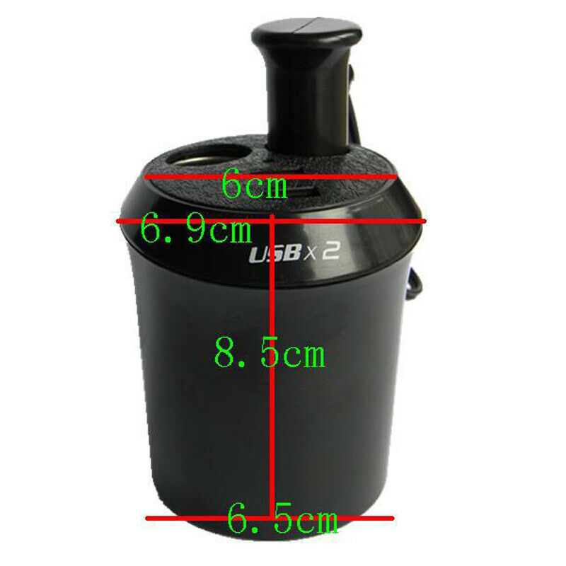 Cup Shape 2Way Car Cigarette Lighter Socket Dual USB Charger Splitter Adapter l-