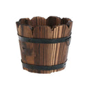 Wooden Round Barrel Planter Flower Pots Home Office Garden Wedding Decor