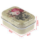 Mini Flower Tin Trinket Jewelry Coin Box Tinplate Storage Case Small RectangA^i