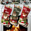 3pcs Christmas Stockings Candy Gifts Bag Hanging Ornaments Decoration