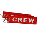 Red CREW Keychain Embroidery Luggage Tag Motorcycle Key Chain_Ring