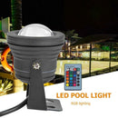 10W Underwater LED Fountain Light Remote Control RGB Waterproof Pool Garden