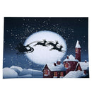 Vinyl Christmas Day Ice and snow, house, elk sled on the moon Seamless back