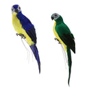 2pcs Imitation Feather Macaw Parrot Bird Statue Yard Tree Lawn Ornament