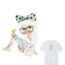 Cute Girl Patches Transfer Iron On Parches DIY Washable Stickers Clothes Decor`Z