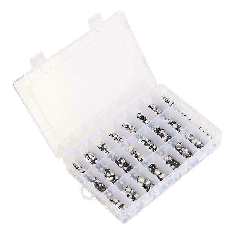 24 Value 400 pcs SMD Electrolytic Capacitor Assortment Box Kit Range 1uF-10 U5T4