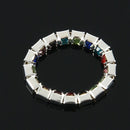 3 x Elastic Toe Ring Bridal Jewelry Single-Row Rhinestone 3mm---Multicolor N7T4