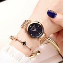 Hannah Martin Japan Movement Night Flash Starry Sky Dial Stainless Steel Wa H7C8