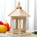Wooden Bird Feeder House Birdhouse Hanging Nest with Loop Home Garden Yard  F4U5