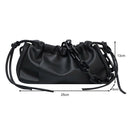 Candy Color Women Handbag Leather Elegant Chain Shoulder Tote Bag (Black)