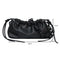 Candy Color Women Handbag Leather Elegant Chain Shoulder Tote Bag (Black)