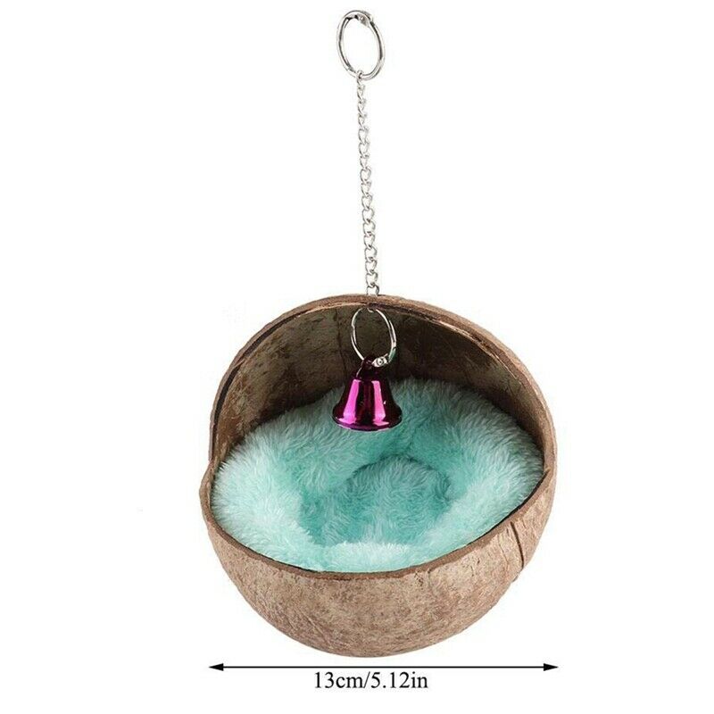 Bird Nest Hanging Natural Coconut Shell Birds House Hut Breeding Nesting Bi