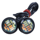 2 Pcs 12V 23Mm Dual Color Switchback 4014 12 Led Drl Eagle Eye Daytime Ligh