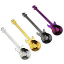 Set of 4 Guitar Shaped Stainless Steel Coffee Spoon Demitasse Spoons Desser C8W1