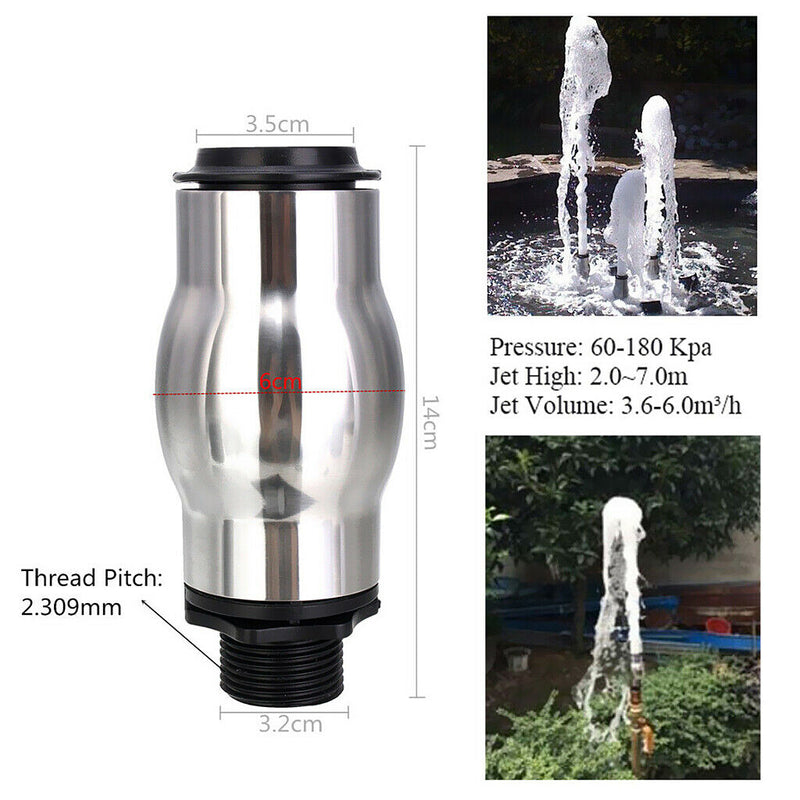 2pcs DN25 Stainless Steel Pond Spring Bubbling Fountain Nozzle Spray Head New