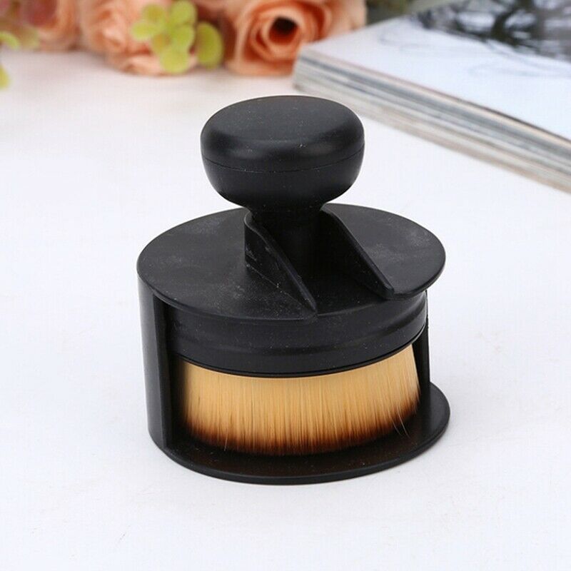 Round Seal Makeup Brush Short Handle Flat Face Foundation Concealer Powder  K4L8