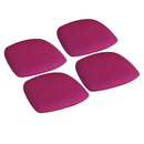 4pcs Stretch Dining Chair Seat Covers Desk Chair Cushion Protector Rose Red