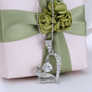 Charm Fashion Women Double Heart Crystal Diamante Pendant Necklace Jewelry