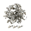 Pack of 100 Metal ID Card Name Tag Badge Holder Clips, with Clear PVC Strap,