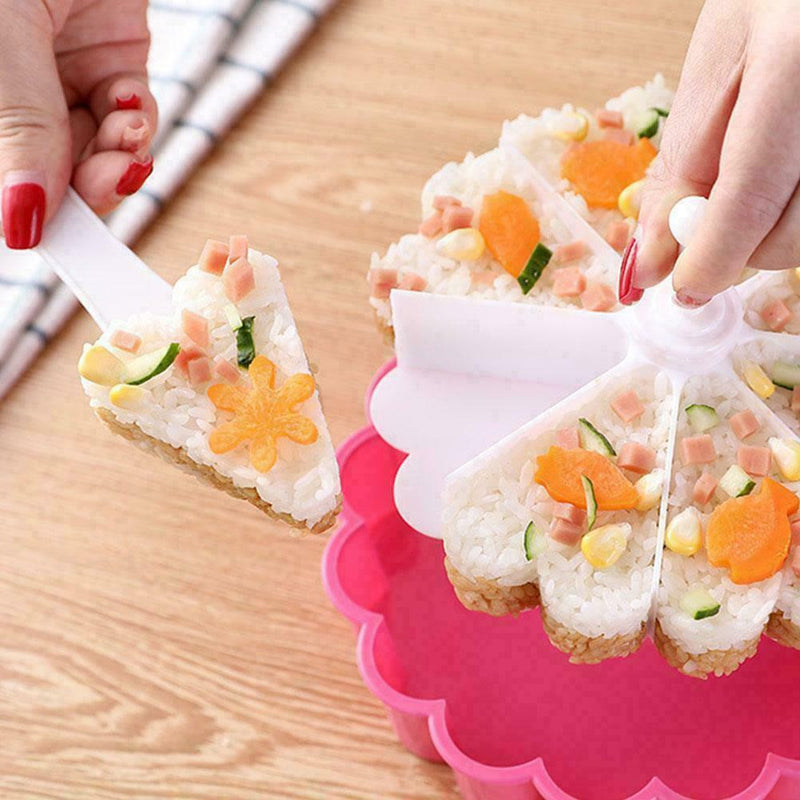 1* Cake Plate Sushi Mold Set Creative Heart Shaped Mold For Birthday Sushi Q0S4