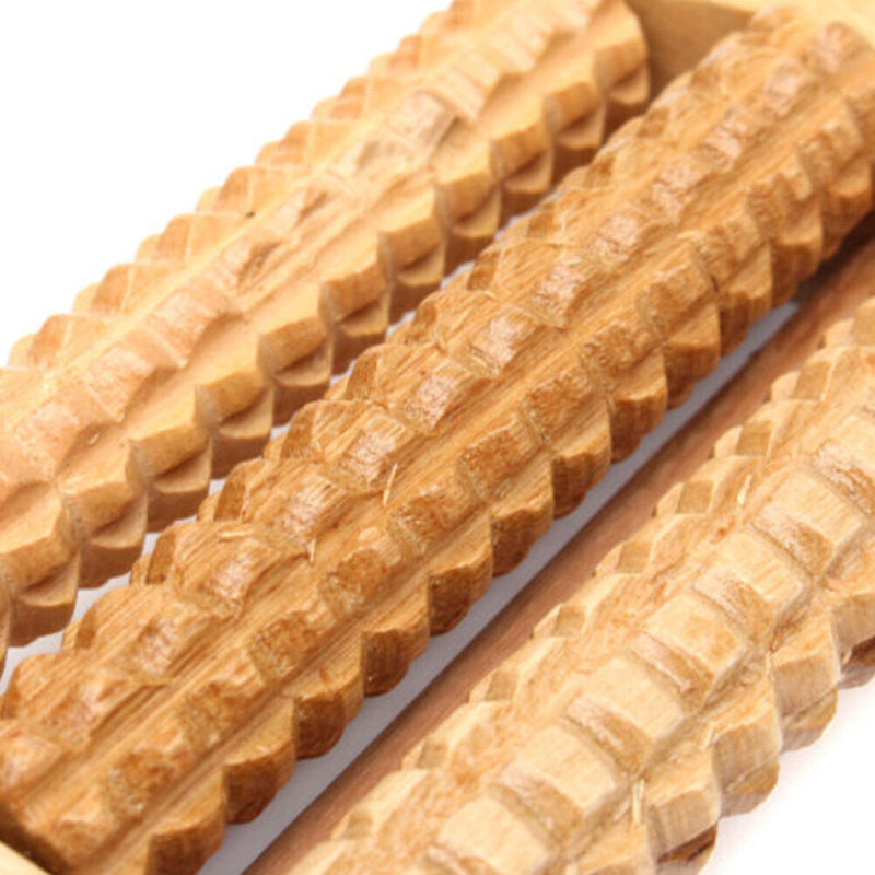 Cool Handheld Wooden Roller Massager Hand Foot Back Body Therapy Relaxed