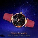 Women Casual Quartz Watches Leather Watchband Business Wristwatch (Red)