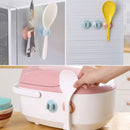 Blue Durable Straw Sucker Rice Spoon Stool Kitchen Plastic Storage Rack Kit C2D1
