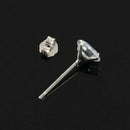 1 Pair 6MM Round Cubic Zirconia Anti allergic Crystal Stud Earrings-White