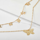 Fashion Bohemian Women Girls Double Layer Butterfly Necklace Choker Jewelry  OZ