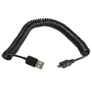 Spiral Coiled USB 2.0 A Male to Micro USB B 5Pin Adaptor Spring Cable  A