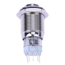16mm 12V 3A Blue LED Car Metal Push Button Switch Latching Momentary Universal