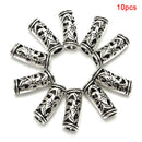 10Pcs Alloy Dreadlock Hair Beads Dread Braid Pins Rings Tube Clips Cuff Jewe Gw
