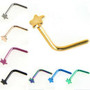Exquisite Star Nose Ring Stud Elegant 8 Color L Shaped Nose Ring Stud Set JR
