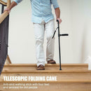 Telescopic Folding Canes LED Light Aged Walking Sticks Poles for the Elder