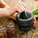 Granite Pestle & Mortar Set Stone Herb Spice Grinder Solid Crusher Cooking #