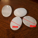 Natural Selenite Worry Stone Crystal Healing Massage Palm Thumb Stone Decoration