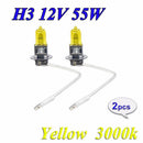 2* DC 12V 55W H3 Yellow HOD Xenon Halogen Light Vehicle Fog Drive Bulb Lamp R3K8