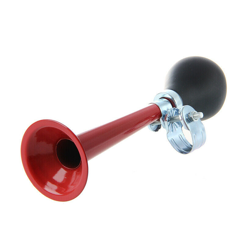 Bicycle Bike Retro Metal Air Horn Hooter Bell Bugle Rubber Squeeze Bulb Red