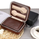 Black Zippered Watches Box Travel Case - Watch Organizer Collection - PU Le K4B2