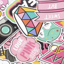 60Pcs/Lot Anime Cute Pink Stickers Decals Skateboard Car Laptop Luggage Vinyls.