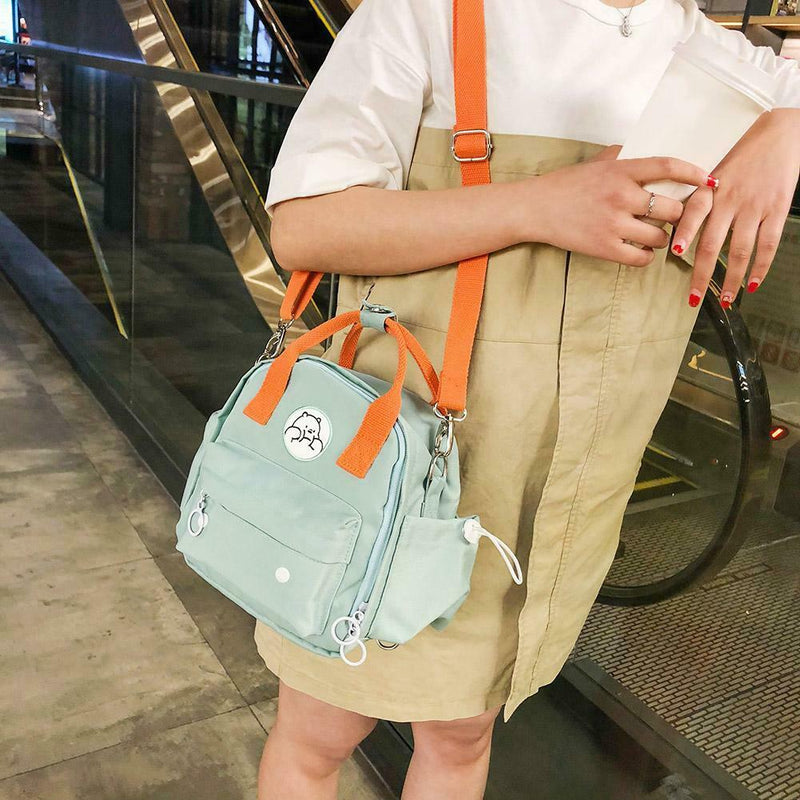 Animal Pattern Waterproof Backpacks Women Shoulder Crossbody Bags (Green)