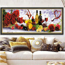Rose Wine 5D DIY Diamond Painting Kit Cross Stitch Home Decor Craft Gifts