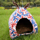 Niche house warm beds for pet puppy cat winter-Union Jack