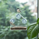 Clear Glass Window Hanging Bird Feeder House Table Seed Peanut Hotel Suction Gw