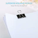30pcs Metal Binder Clips Colorful Paper Clamp Holders Book Stationery Black