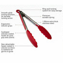 Set 3 sizes Silicone Kitchen Tongs Sets Salad BBQ Tongs Stainless Steel coo N2B2