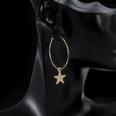 Star Charms Circles Small Loops Huggie Hoops Earrings For Women Jewelry Kids