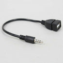 1x 3.5mm Male-Audio AUX Jack to USB 2.0 Type A Female OTG Adapter Cable