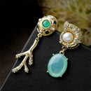 Women Animal Earings New Cute Snail Branches Asymmetrical Stud Earrings E3J9